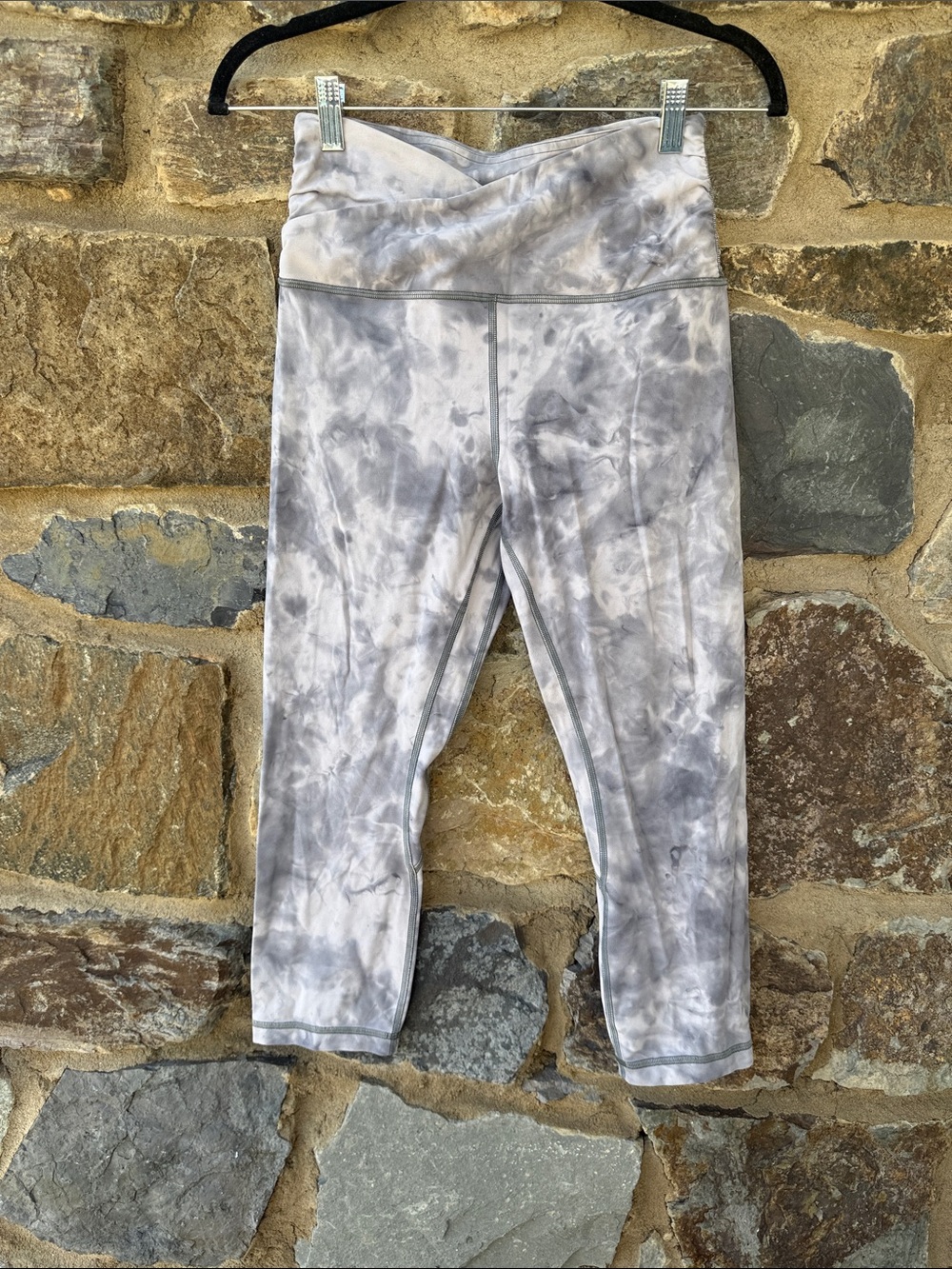 Lululemon Align Crop 21" *Cross Waist in Diamond Dye Stargaze Pitch Grey Size 8